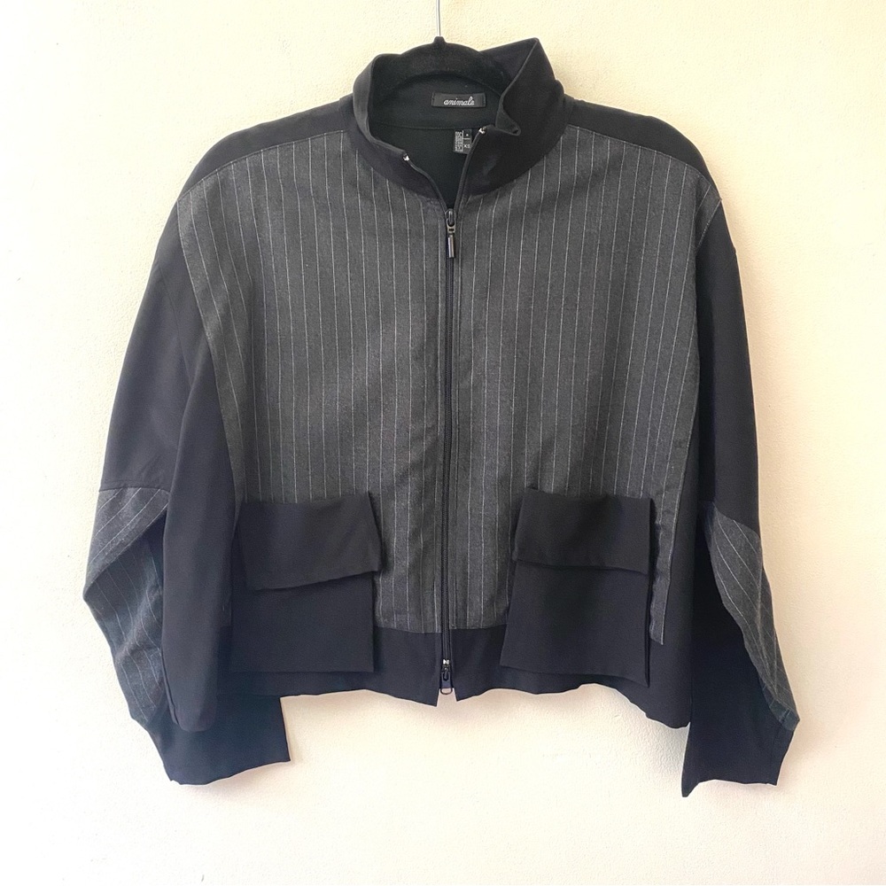 Animale black & gray two tone short lightweight jacket size XS